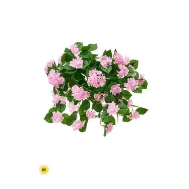 Regency UV Hydrangea Hanging Bush Light Pink 27" - Artificial Flowering Plants Silk