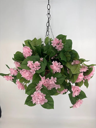 Evergreen Home and Floral UV Hydrangea Light Pink Hanging Basket - Uncategorized
