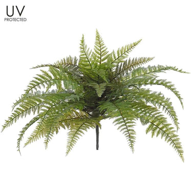 Allstate UV Leather Fern Bush 27" x 18" - Artificial Non-Flowering Plants Silk