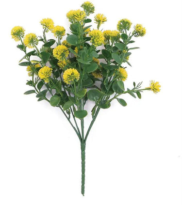 Select UV Mini Pom Bush Yellow 12" - Uncategorized Silk
