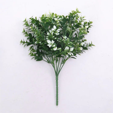 Select UV Mini Tea Leaf Bush White/Green 12" - Artificial Non-Flowering Plants Silk