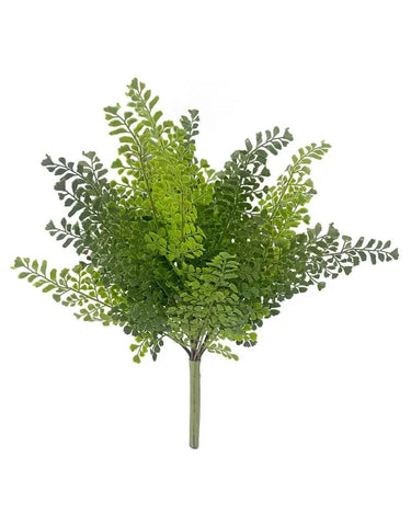 Greenhouse International UV Plastic Mini Maiden Hair Fern Bush 20.5"L - Artificial Non-Flowering Plants Silk