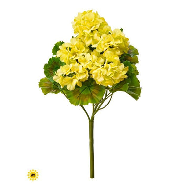 Regency UV Real Touch Geranium Bush Yellow 17" - Silk