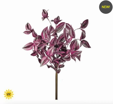 Regency UV Tradescanthia Bush 19 Purple/Green - Artificial Flowering Plants Silk