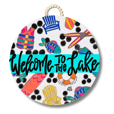 DK Designs "Welcome To The Lake" Lake Life Door Hanger - Decor Merchandise