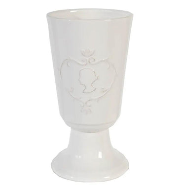 A&B White Embossed Vase 5" x 10" - Vases Merchandise