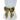 A&B White-Gold Ceramic Bow Vase 6" x 12 - Vases Merchandise