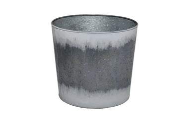 SNK White Wash Galvanized Pot 8"H x 9"D - Uncategorized Merchandise