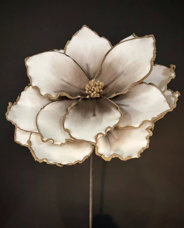 Light Garden White/Grey Foam Flower Stem 25.5" - Artificial Flowering Plants Silk