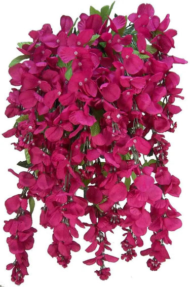 GSC Wisteria Hanging Bush Fuchsia (Beauty) - Artificial Flowering Plants Silk