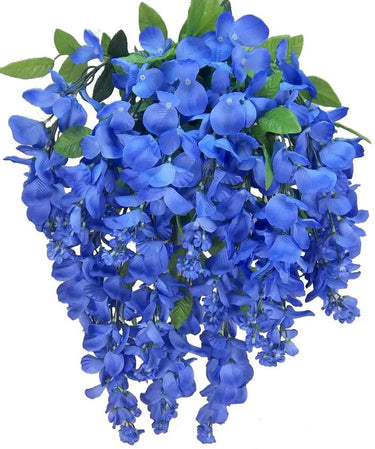 GSC Wisteria Hanging Bush Periwinke - Artificial Flowering Plants Silk