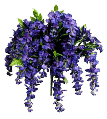 GSC Wisteria Hanging Bush Purple - Artificial Flowering Plants Silk