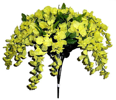GSC Wisteria Hanging Bush Yellow - Artificial Flowering Plants Silk