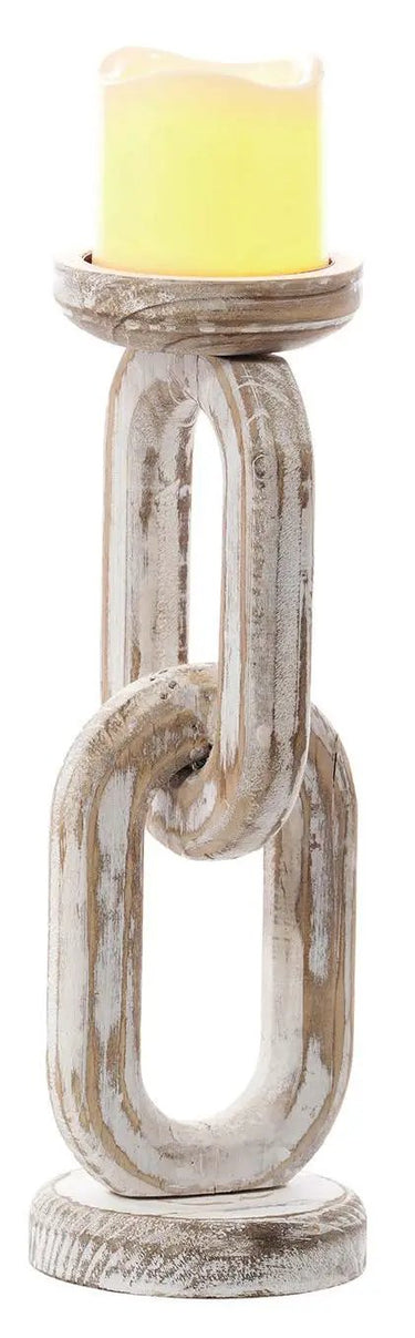 Special T Wood Chain Candle Holder 4"H x 13.5"D - Candle Holders Merchandise