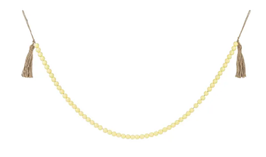 Ganz/CBK Yellow Bead Garland Wood 43.4"L - Garlands Merchandise