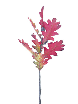 Oak Leaf Acorn Spray Rust Red 25"