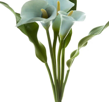 Calla Silk Bundle x3, light blue lilies on 15-inch stems by AmBest