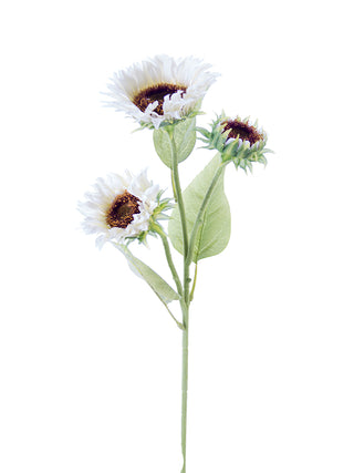 Sunflower Spray White 34"