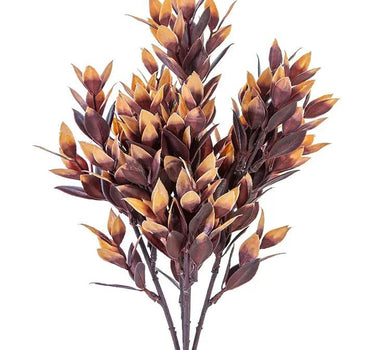 Fall Leaves Bush AmBest silk artificial non-flowering plant, brown-beige, 17in tall