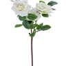 AmBest Open Rose Spray White 26" - Artificial Flowering Plants Silk