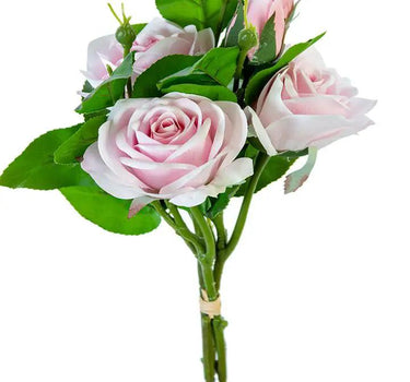 AmBest Real Touch Rose Bundle Light Pink 18" - Artificial Flowering Plants Silk