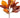 Silk fall magnolia leaf pick, brown/orange/green leaves, 20in stem, AmBest
