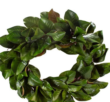 Magnolia Leaves Wreath Green 28"