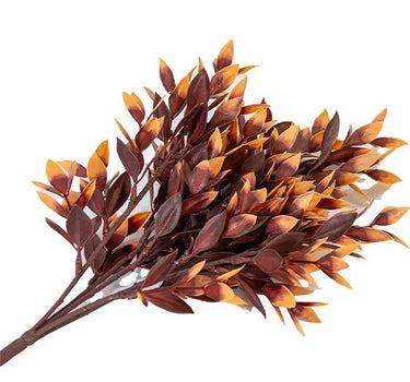 AmBest Fall Leaves Bush 17-inch silk artificial plant with brown-beige leaves
