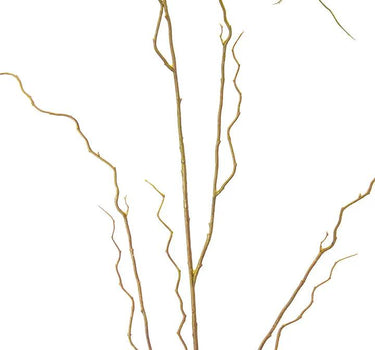 Silk Curly Willow Branches, brown-green, 48 inches, AmBest dried flowers