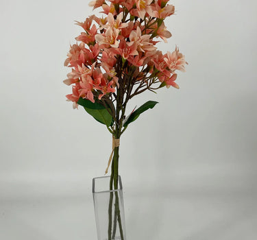 Le Fleur Cluster Mini Flower Bundle (x3) Coral 18" - Artificial Flowering Plants Silk