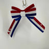 Direct Export Red, White, and Blue 4th of July Velvet Stripe Bow 20"X10" - Uncategorized Silk