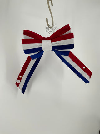 Red, White, and Blue 4th of July Velvet Stripe Bow 20"X10"