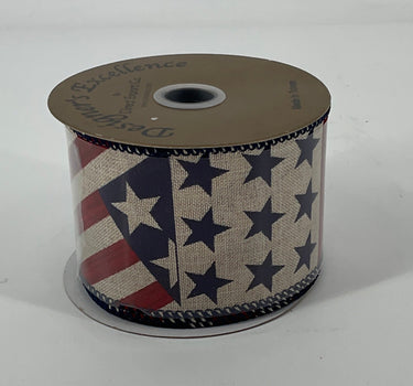 Red, White, and Blue Stars and  Stripes Ribbon 2.5" x 10 Yd  (2 Asst)