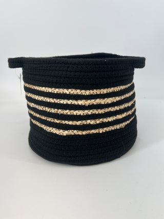 Basket Black/Tan Large 9”D x 7.5”H