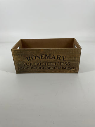 "Rosemary" Nesting Wood Engraved Planter Med 11"L