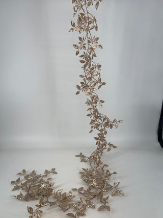 Glitter Leaf Garland Champagne 6.5’