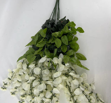 GSC Wisteria Hanging Bush Cream - Artificial Flora Silk