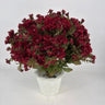 GSC Burgundy Mum - Potted w/ 2 Bushes - Artificial Flora Hanging Basket & Porch Pots