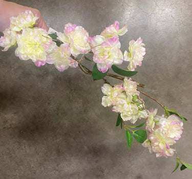 Le Fleur Cherry Blossom Spray Yellow/Pink 20" - Artificial Flowering Plants Silk