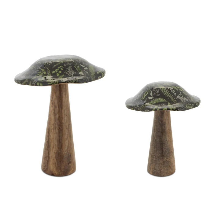 Wood Floral Mushroom (2 Sizes)