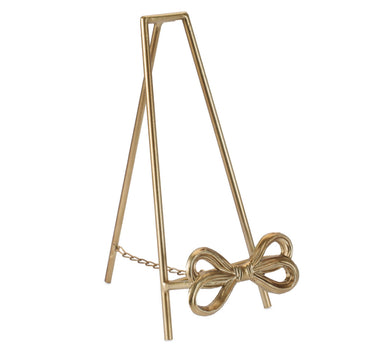 Iron-Resin Gold Bow Easel 12.5"H