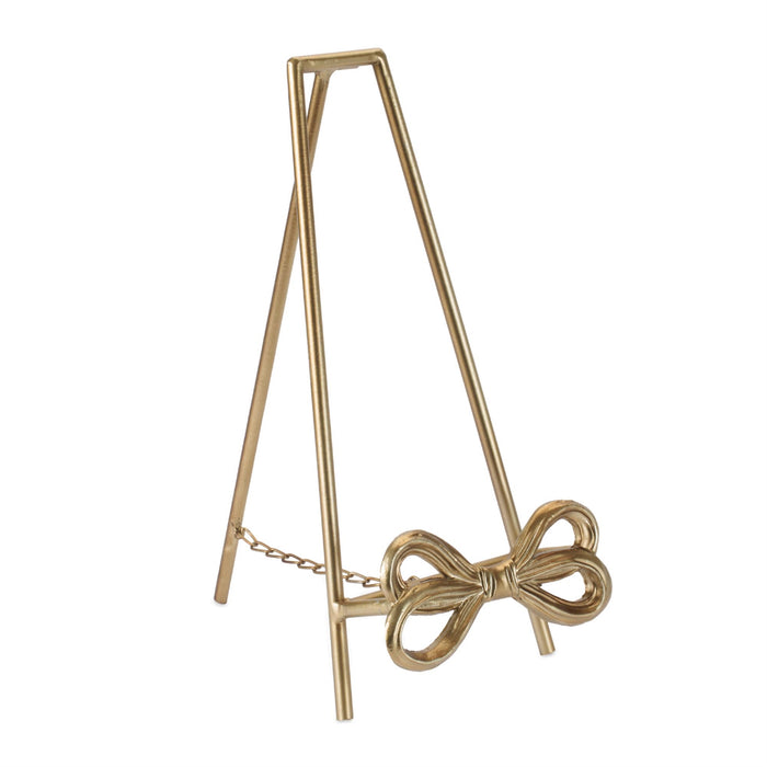 Iron-Resin Gold Bow Easel 12.5"H