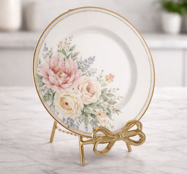 Iron-Resin Gold Bow Easel 12.5"H