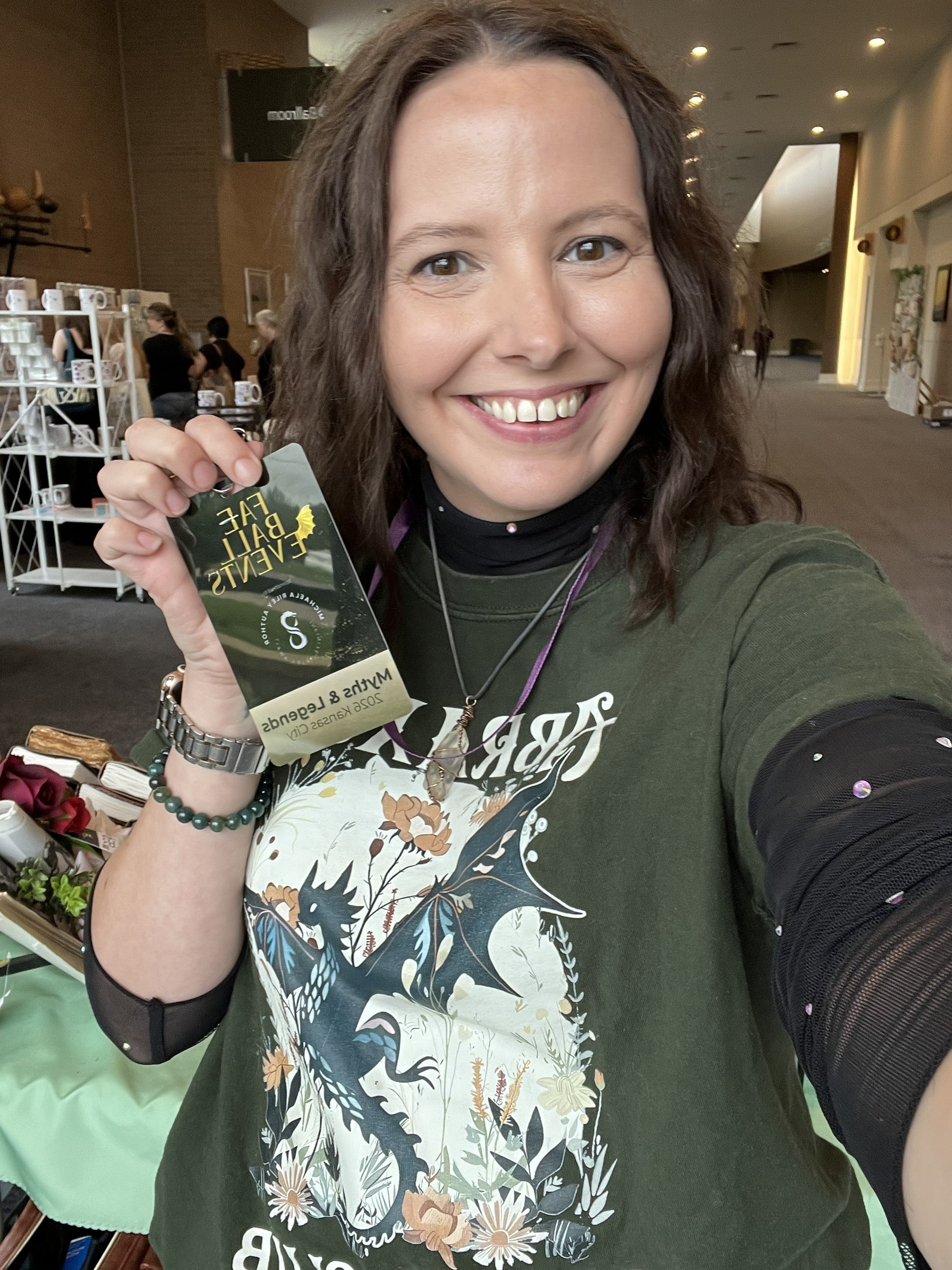 Sarah, Evergreen’s resident book lover, at a book event