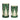 Melrose green glass tree luminary set in two sizes; gold tree and dot pattern
