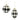 Glass Harlequin Ornament set by Melrose, black and white diamond pattern, 2 ornaments