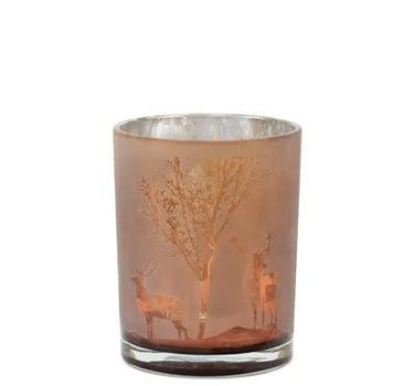 Glass Orange Deer Candle Holder (2 Sizes)