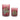 Glass Mistletoe Candle Holder set (2 sizes) by Melrose; pink frosted glass with mistletoe motif