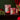 Glass mistletoe candle holder set in red frosted glass, two sizes