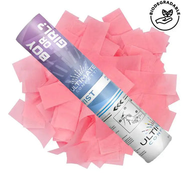 Wholesale Gift Experts Gender Reveal Confetti Cannon 12" - Baby Pink - Confetti Merchandise